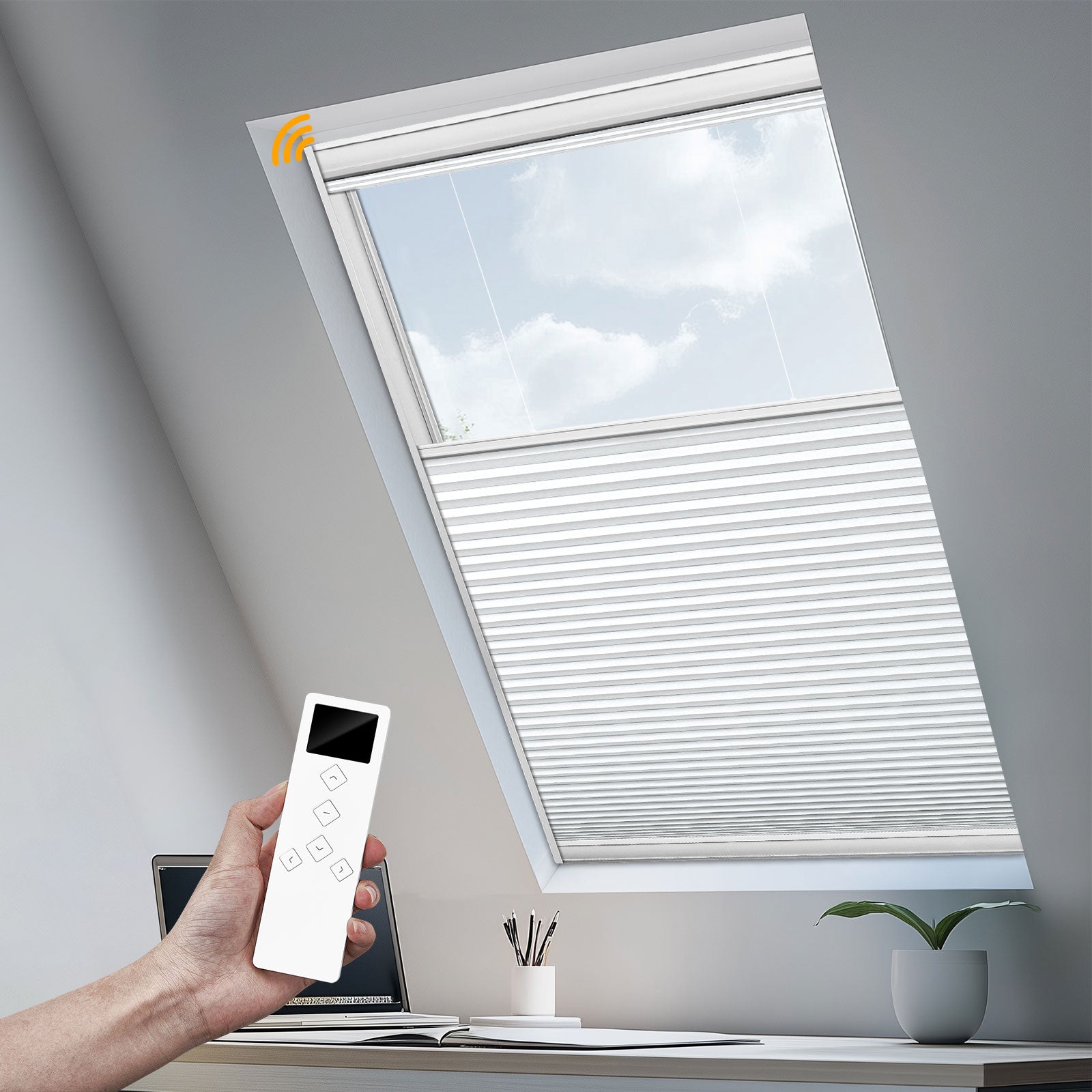 Keego Express 9/16" Motorized Skylight Cellular Shades
