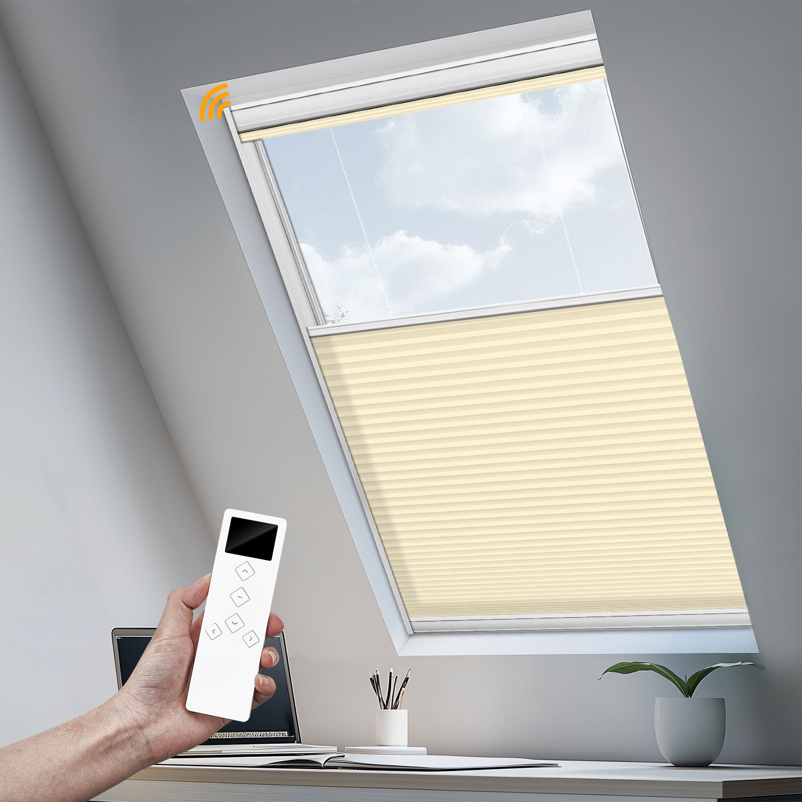 Keego Express 9/16" Motorized Skylight Cellular Shades