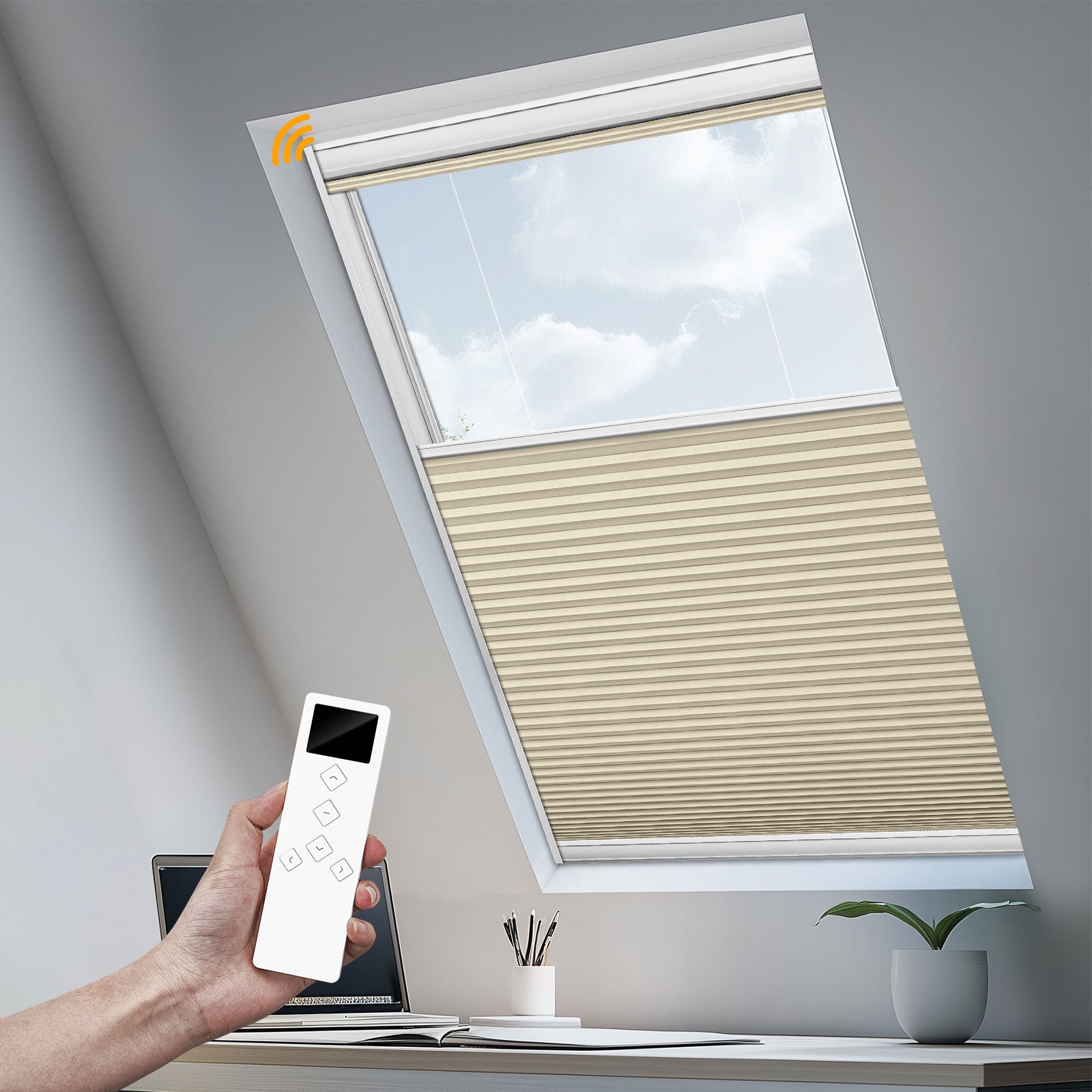 Keego Express 9/16" Motorized Skylight Cellular Shades
