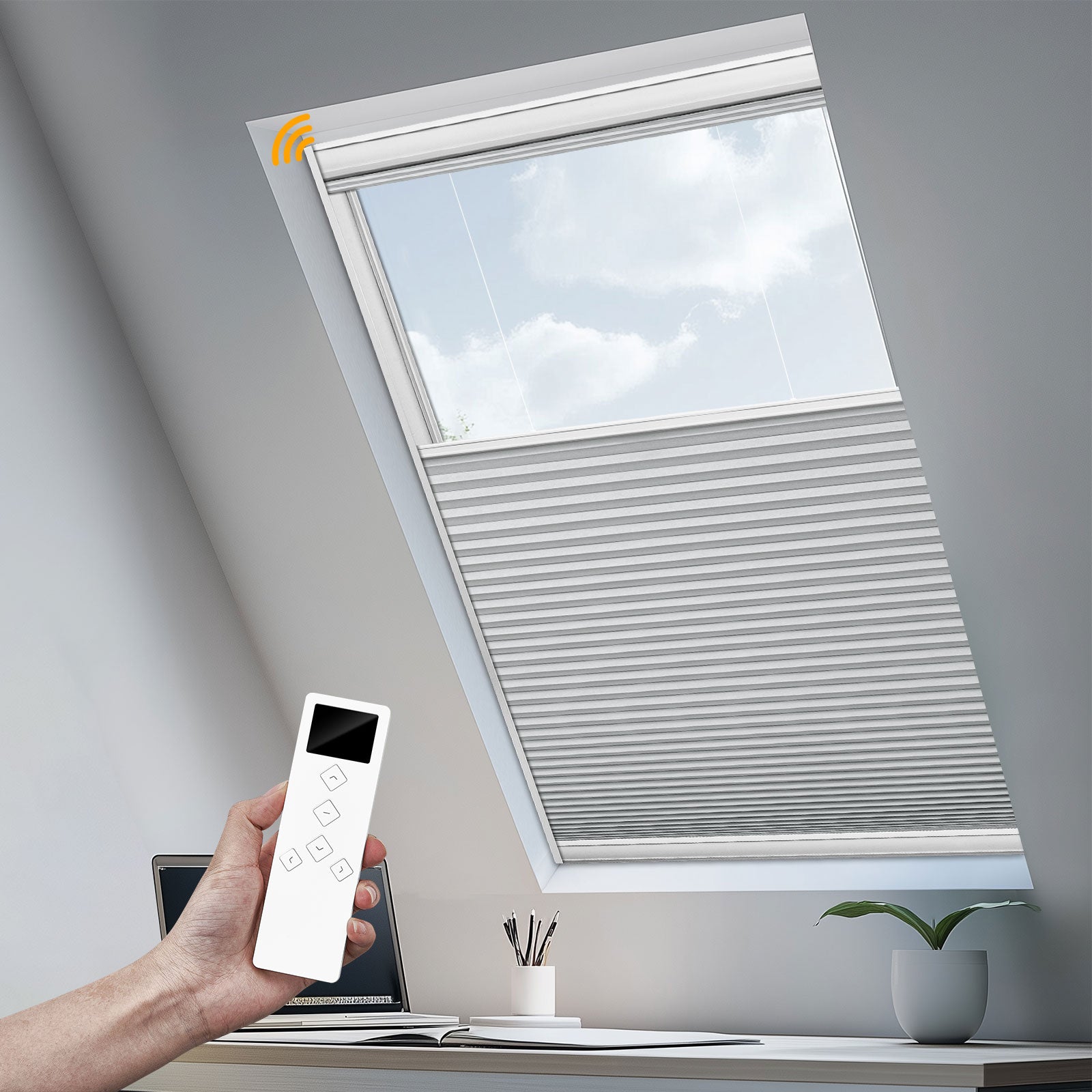 Keego Express 9/16" Motorized Skylight Cellular Shades