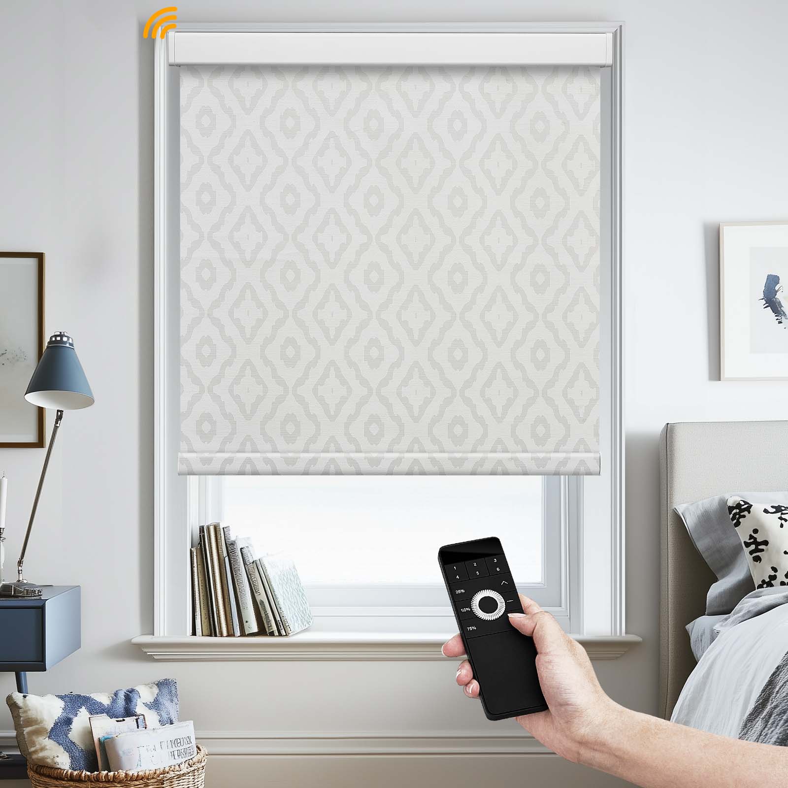 Keego MicroDim Motorized Roller Shades With Metal Valance Ripple-71-5747