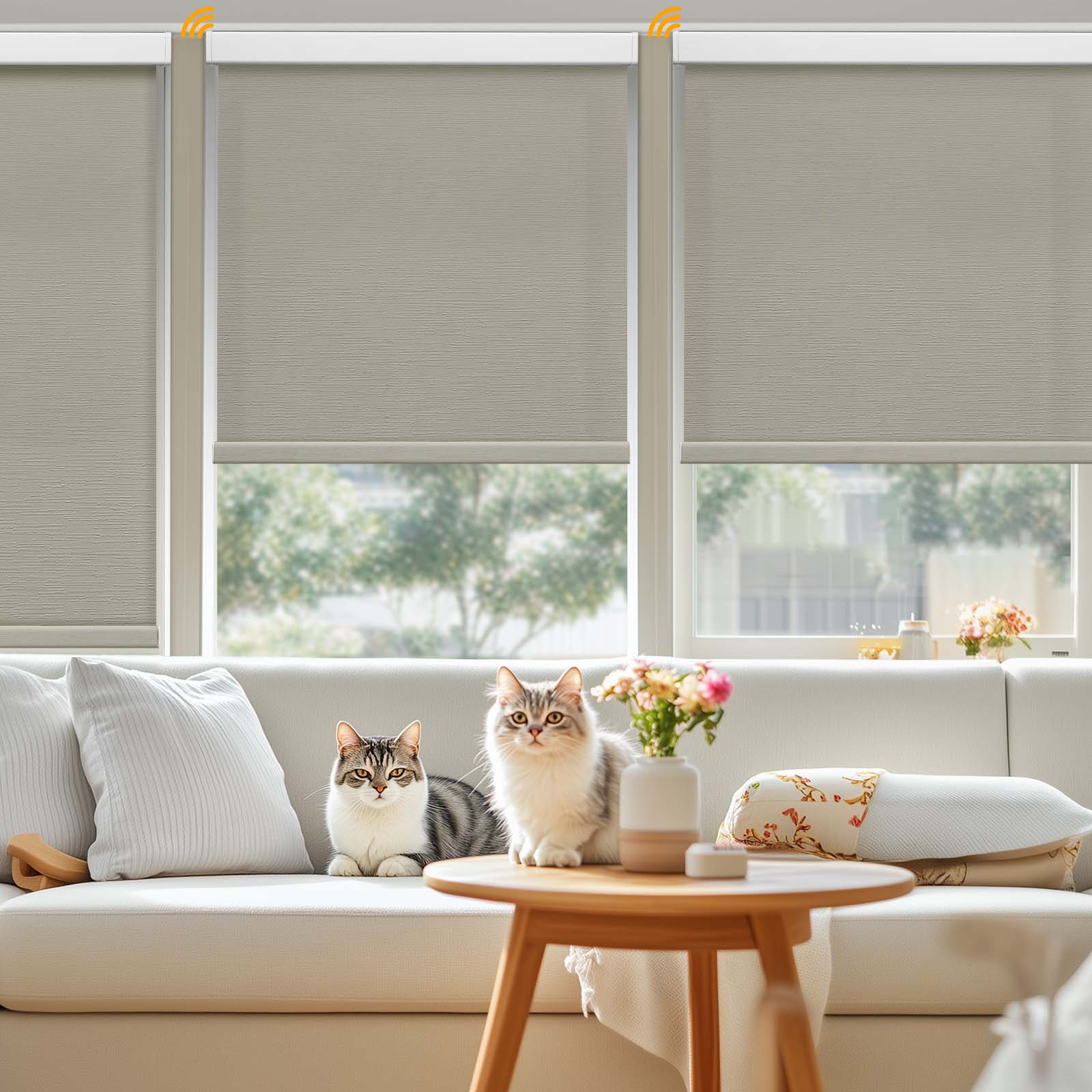 Keego MicroDim electric roller blinds Mocha-44-5747