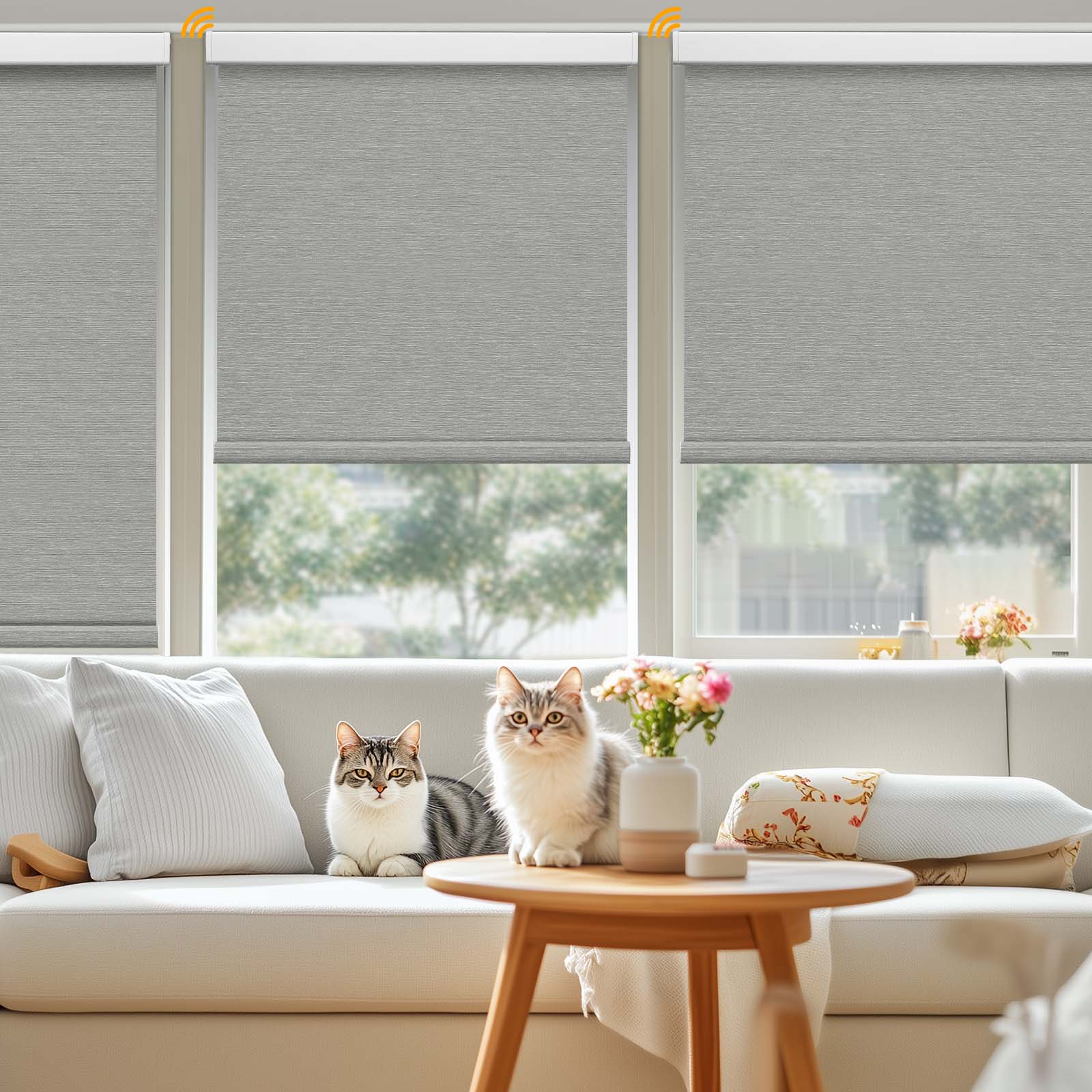 Keego MicroDim electric roller blinds Grey-23-5747
