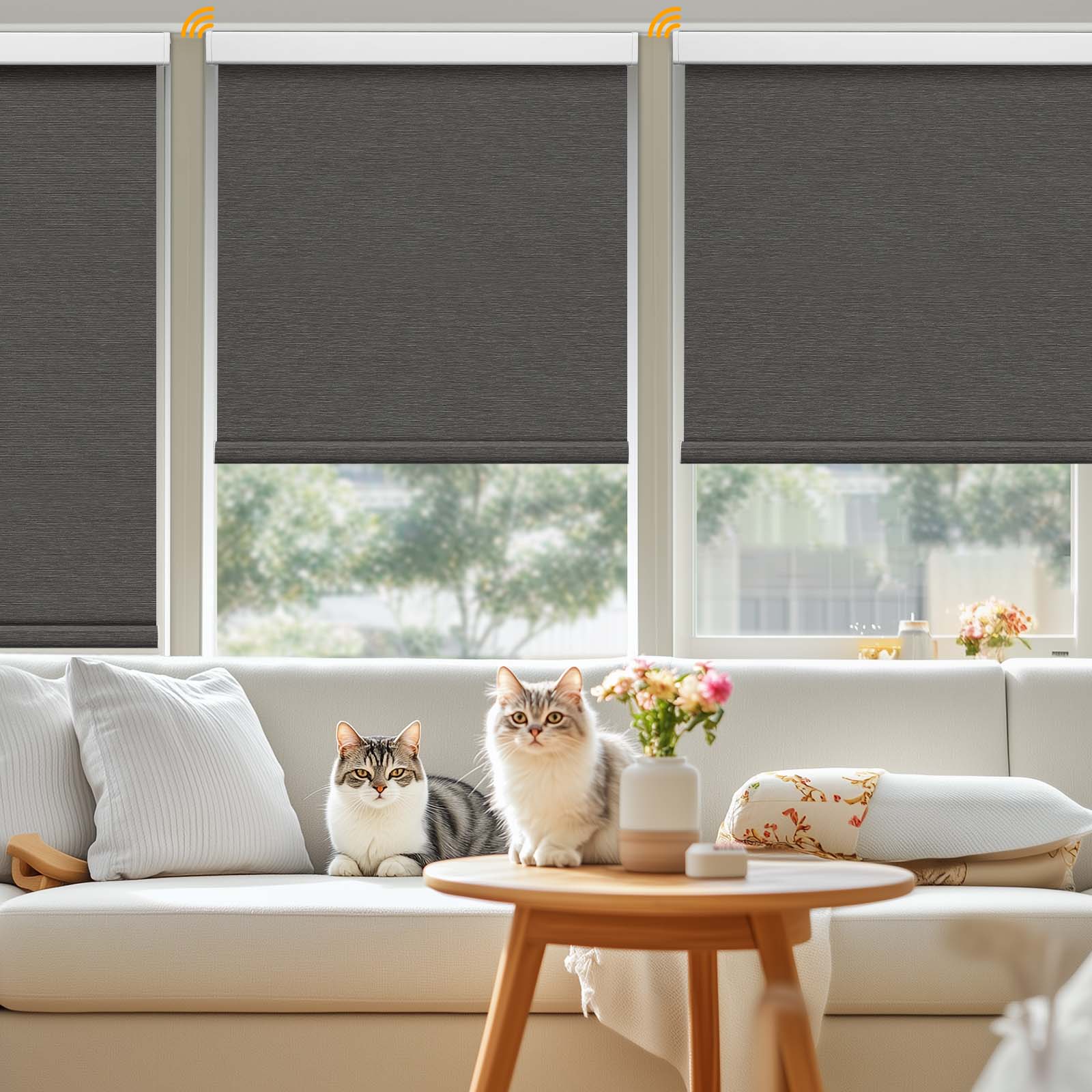 Keego MicroDim electric roller blinds Darkgrey-24-5747
