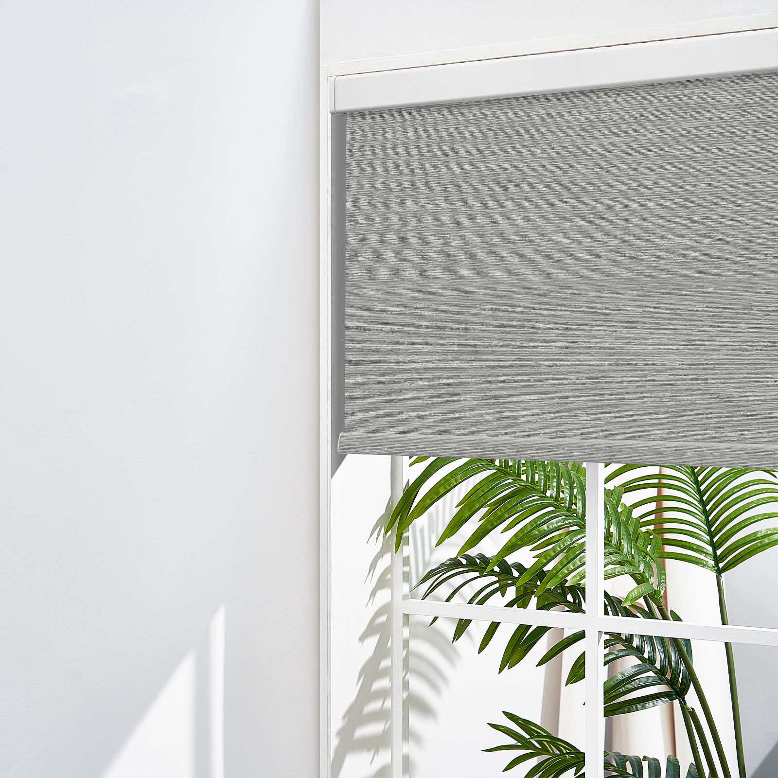 Keego MicroDim roller blinds with metal valances Grey-23-5747