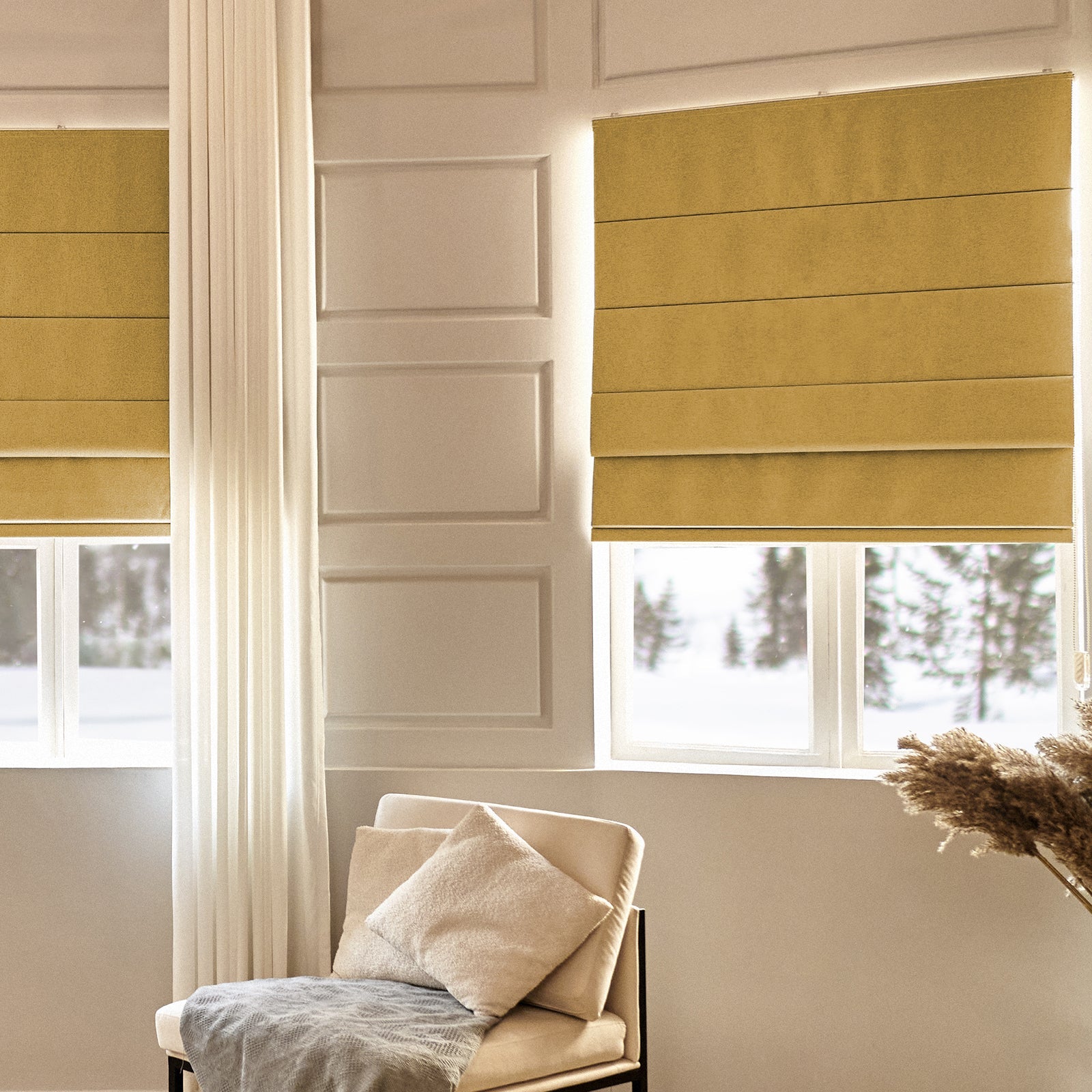 Keego Classic Soft Linen Roman Fabric Window Treatments