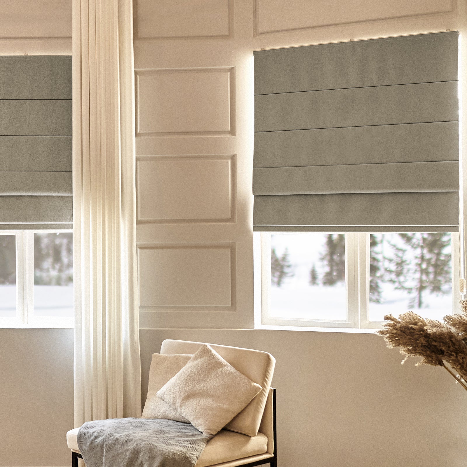 Keego Classic Soft Linen Roman Fabric Window Treatments