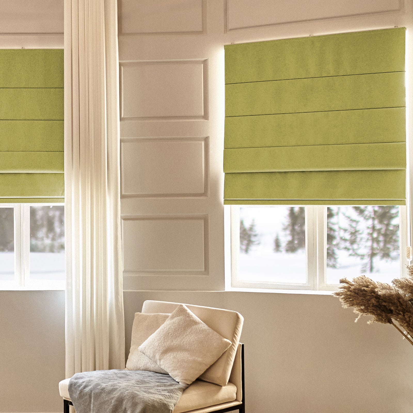 Keego Classic Soft Linen Roman Fabric Window Treatments