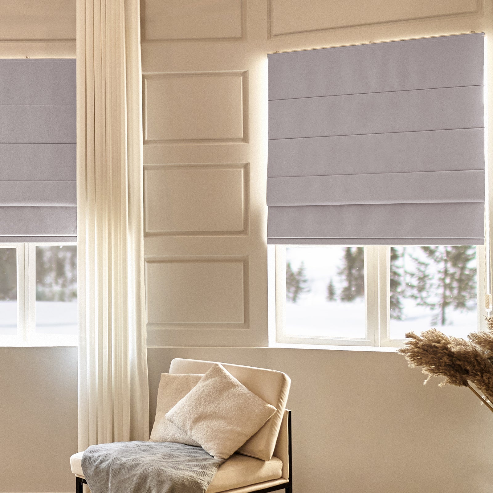 Keego Classic Soft Linen Roman Fabric Window Treatments