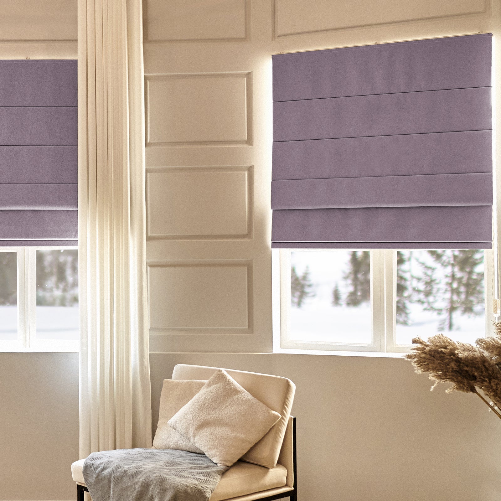 Keego Classic Soft Linen Roman Fabric Window Treatments