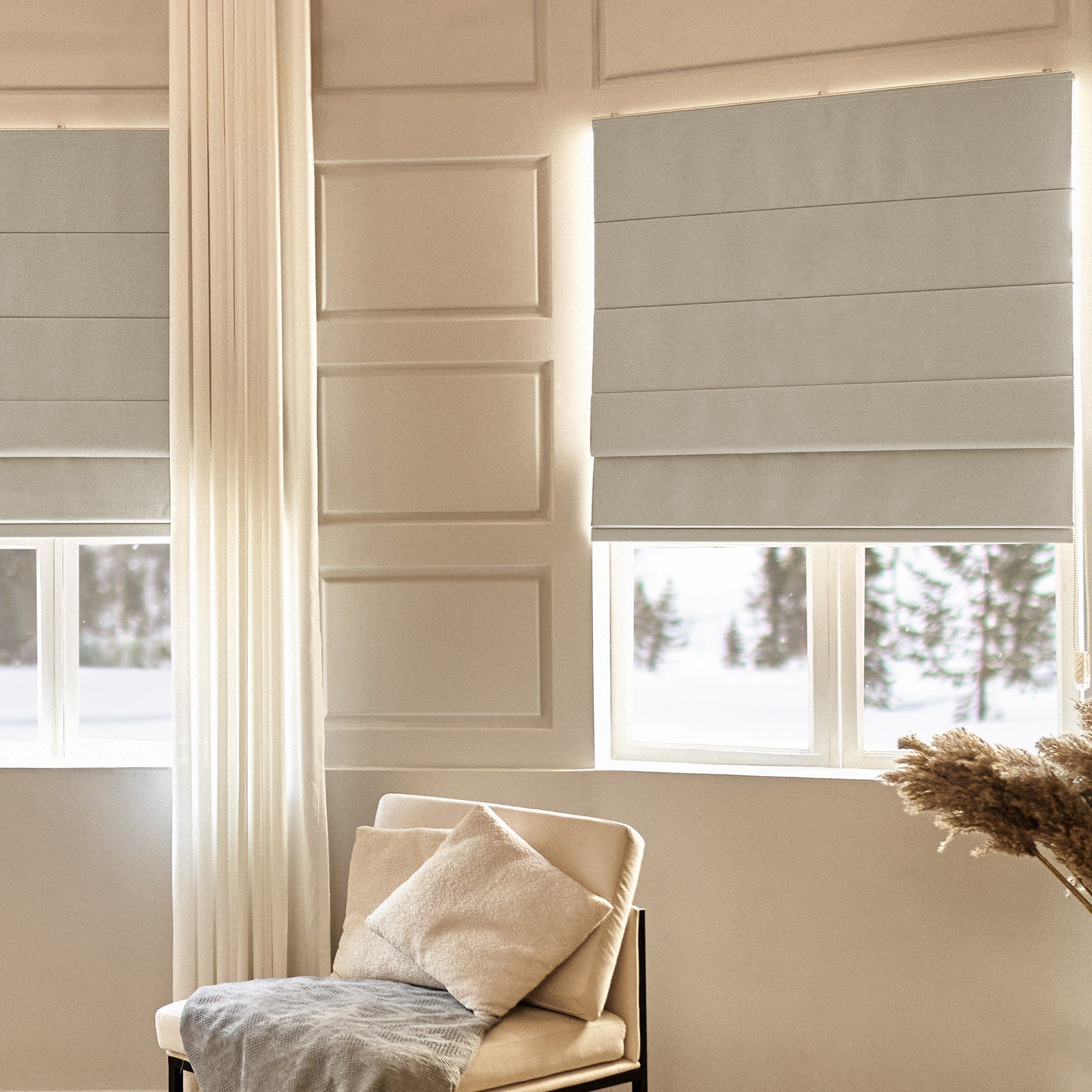 Keego Classic Soft Linen Roman Fabric Window Treatments