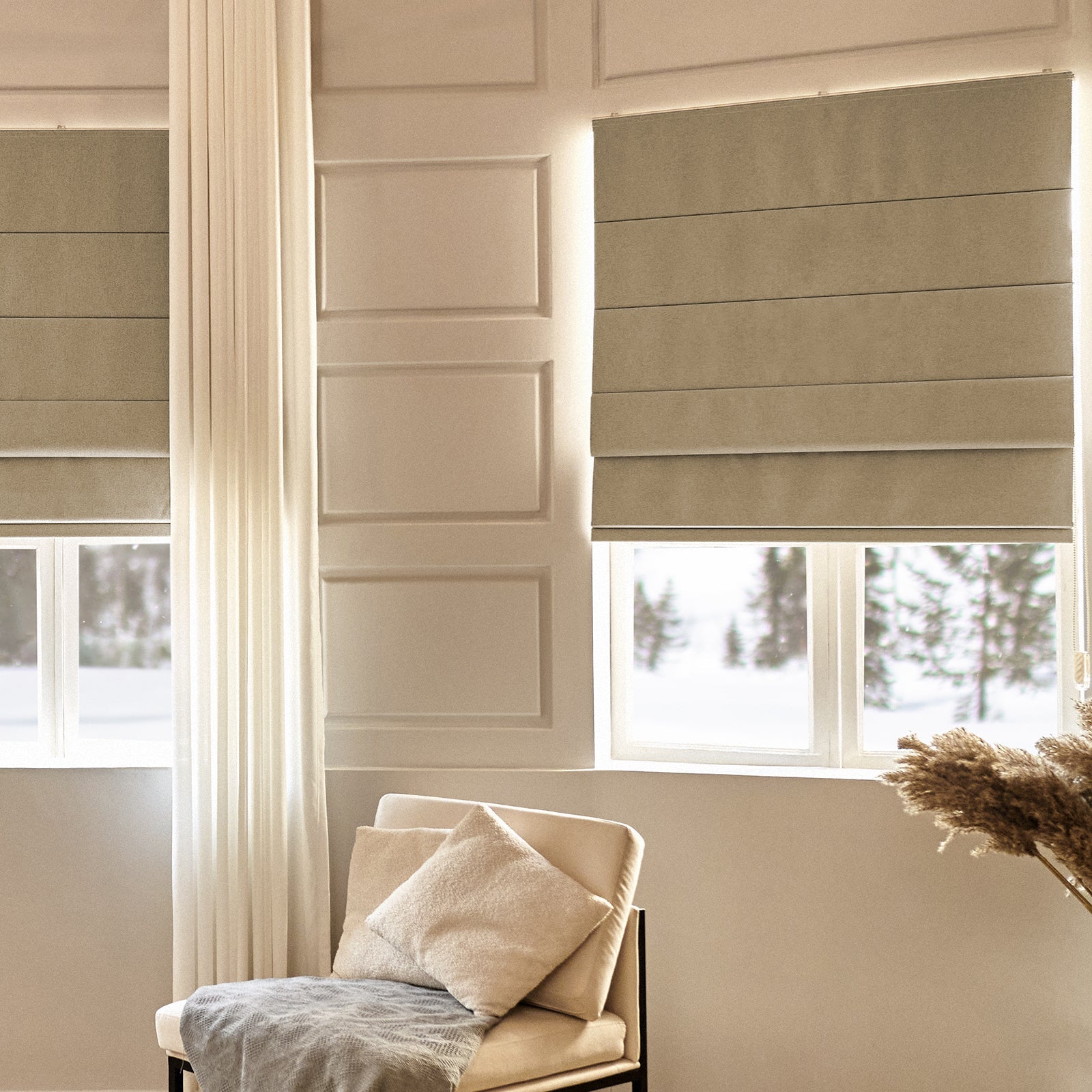 Keego Classic Soft Linen Roman Fabric Window Treatments