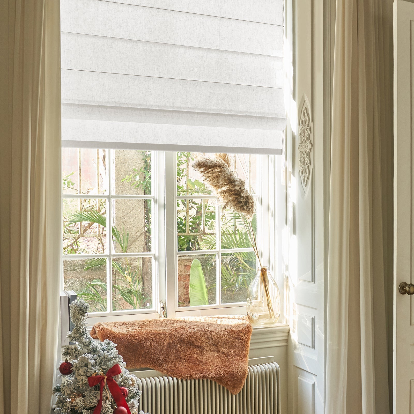 Keego Classic Soft Linen Roman Fabric Window Treatments