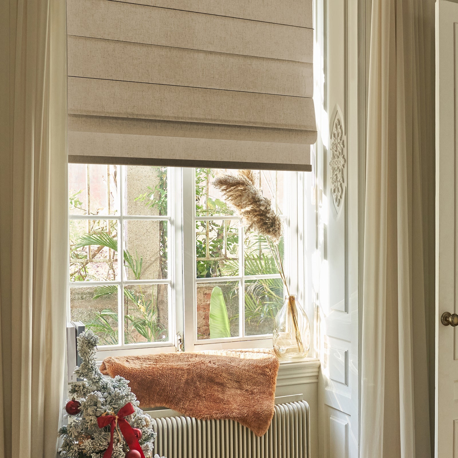 Keego Classic Soft Linen Roman Fabric Window Treatments