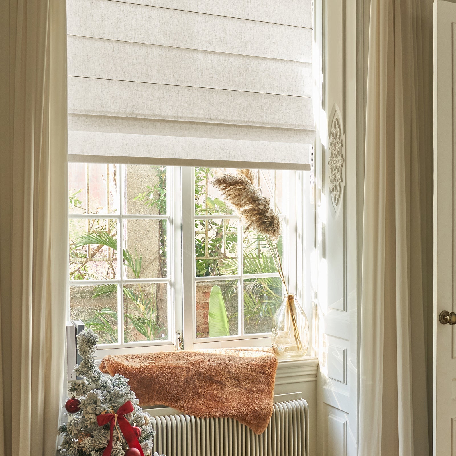Keego Classic Soft Linen Roman Fabric Window Treatments