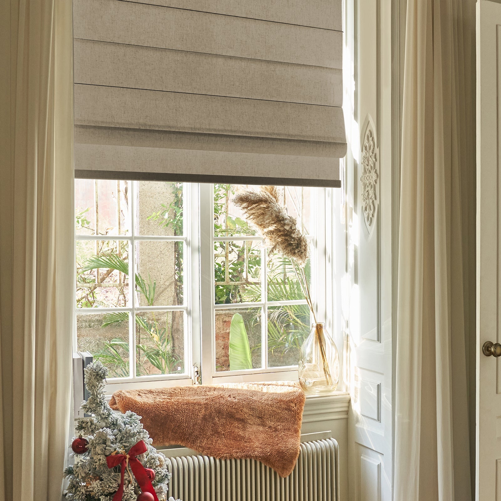Keego Classic Soft Linen Roman Fabric Window Treatments