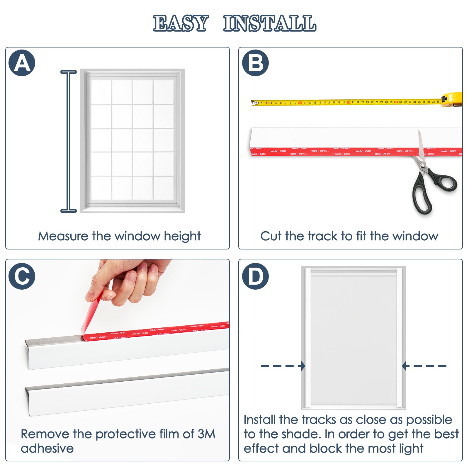 Keego PVC Light Blocking Strips for Window Shades & Blinds