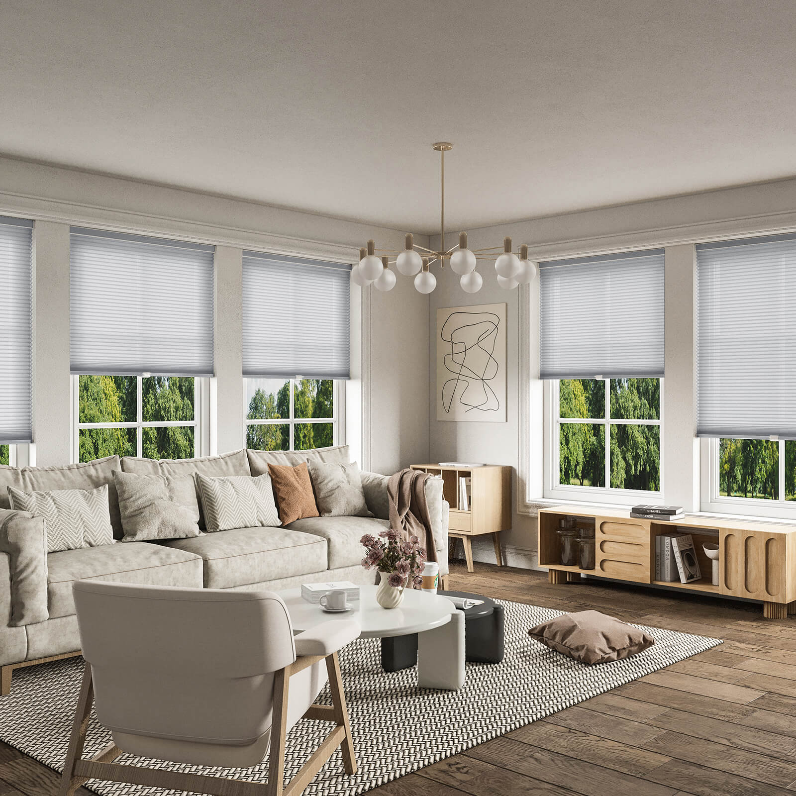 Keego Express Double Cell Honeycomb Cellular Shades Cordless Aluminium Rail