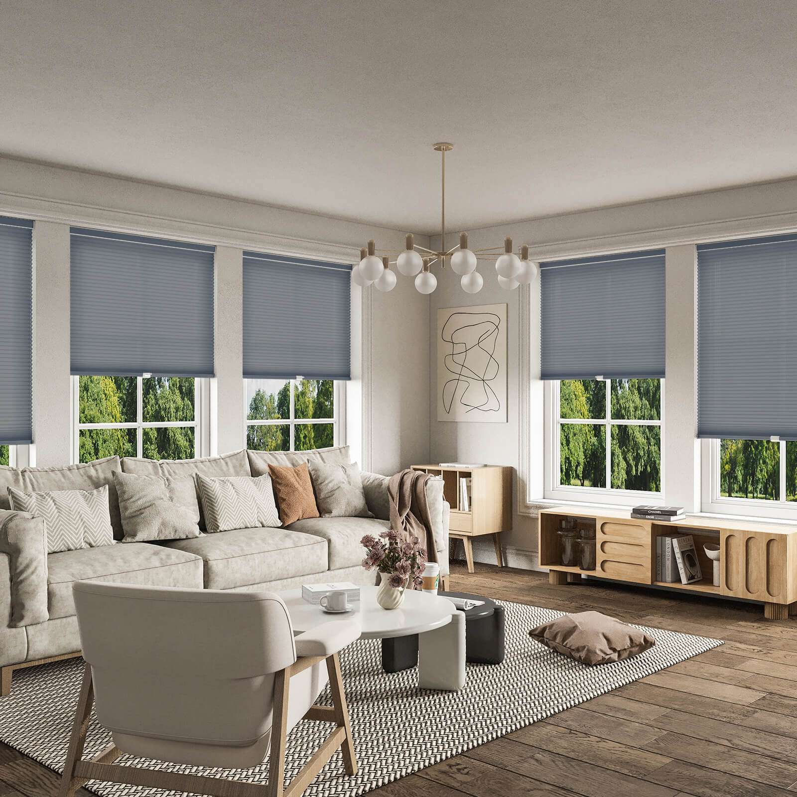 Keego Express Double Cell Honeycomb Cellular Shades Cordless Aluminium Rail