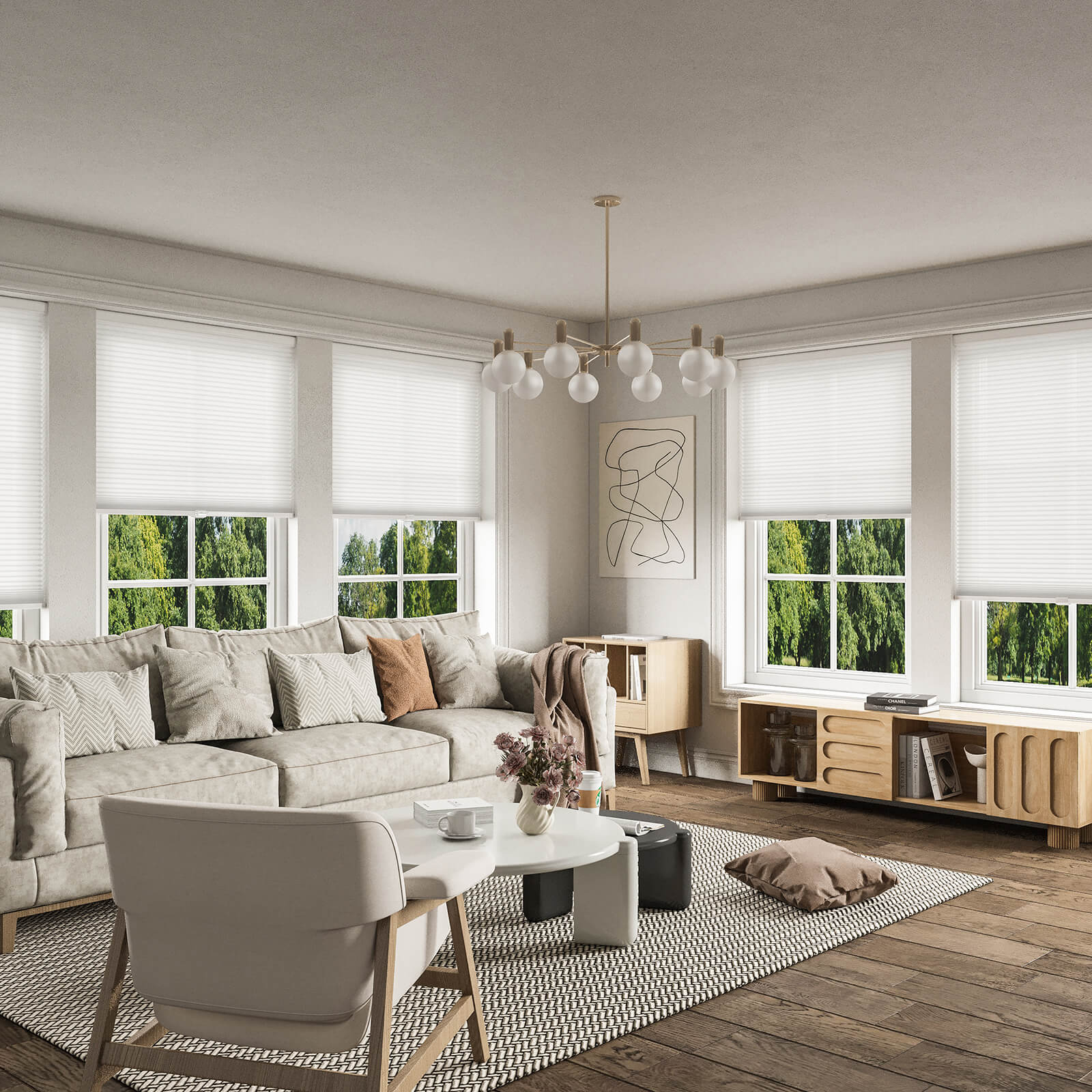Keego Express Double Cell Honeycomb Cellular Shades Cordless Aluminium Rail
