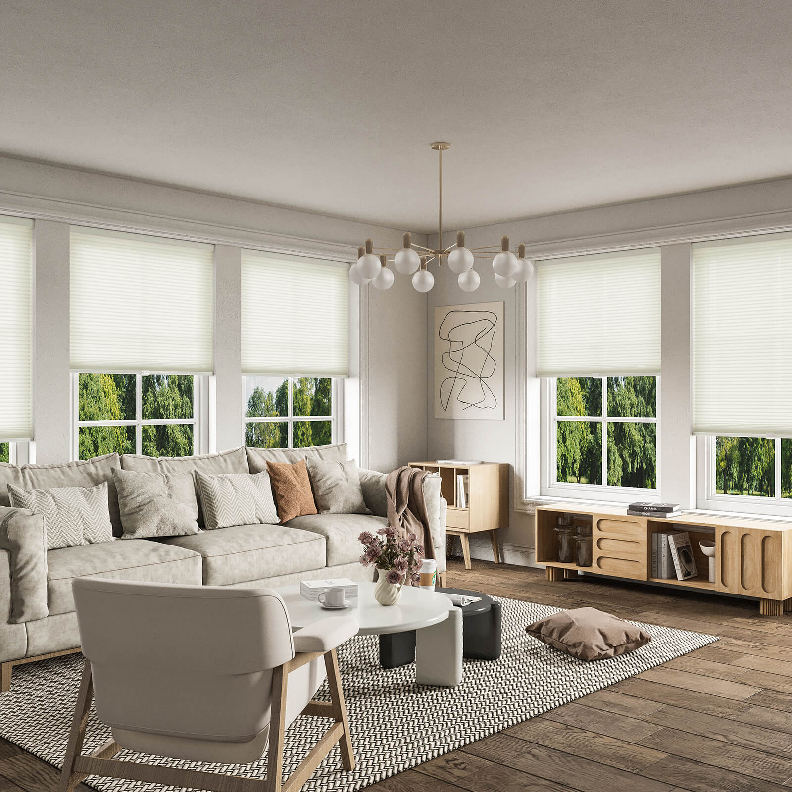 Keego Express Double Cell Honeycomb Cellular Shades Cordless Aluminium Rail