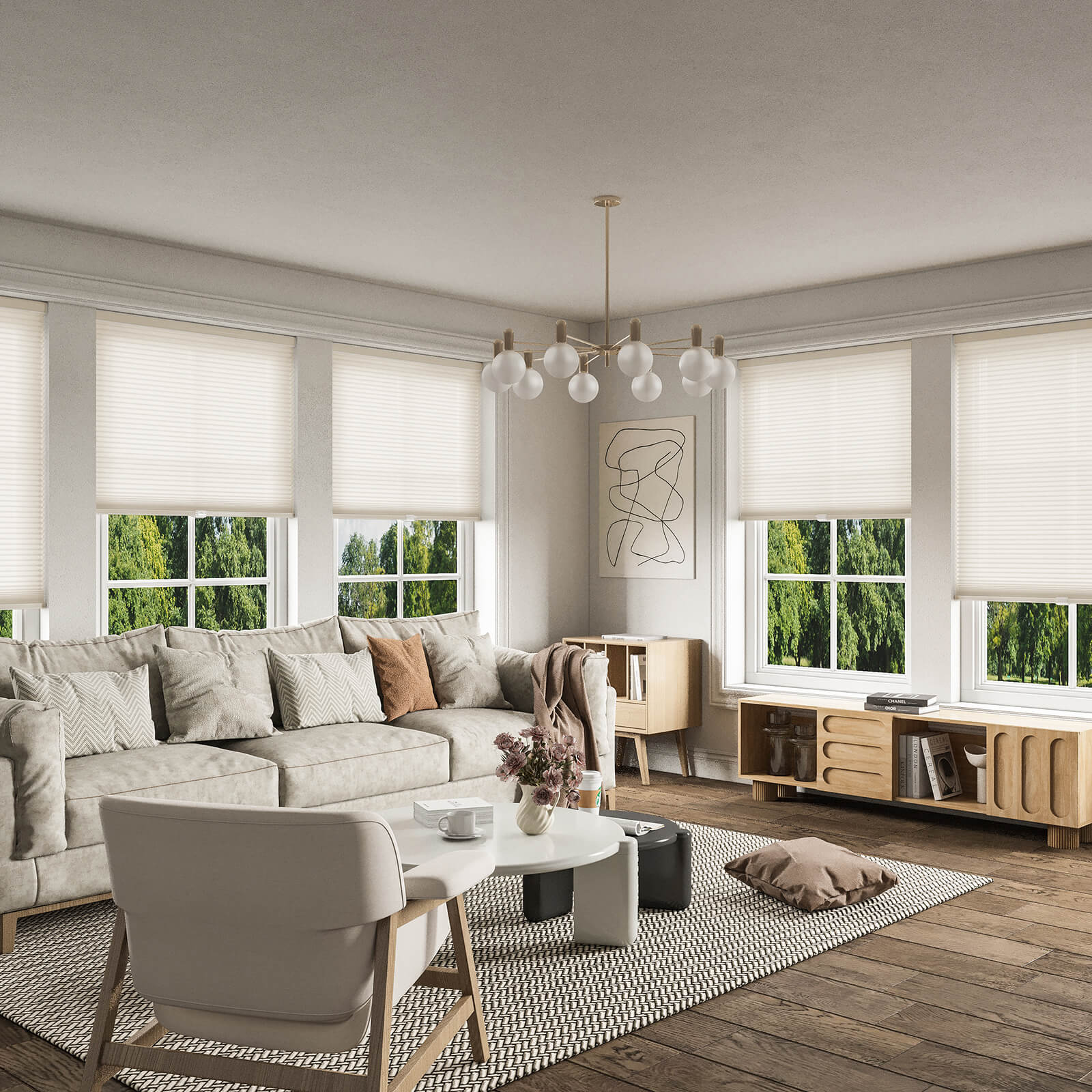 Keego Express Double Cell Honeycomb Cellular Shades Cordless Aluminium Rail