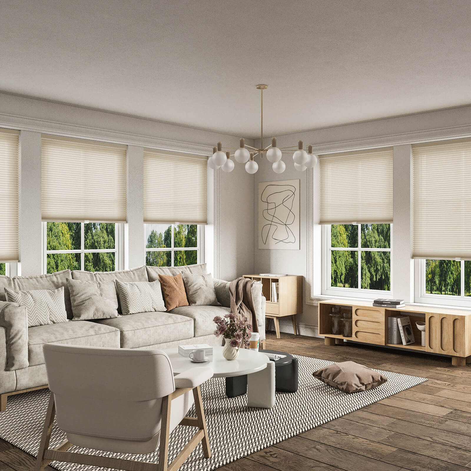 Keego Express Double Cell Honeycomb Cellular Shades Cordless Aluminium Rail