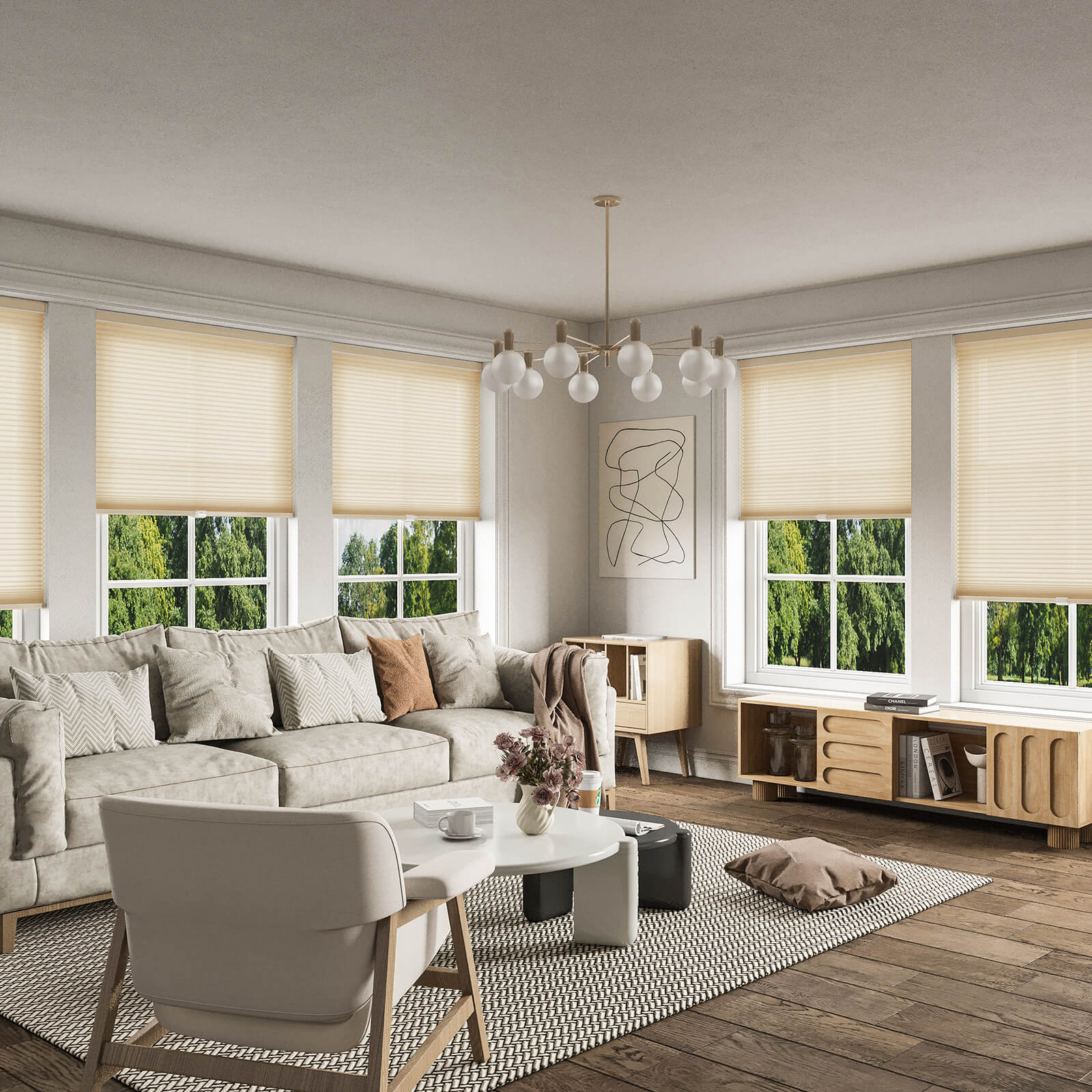 Keego Express Double Cell Honeycomb Cellular Shades Cordless Aluminium Rail