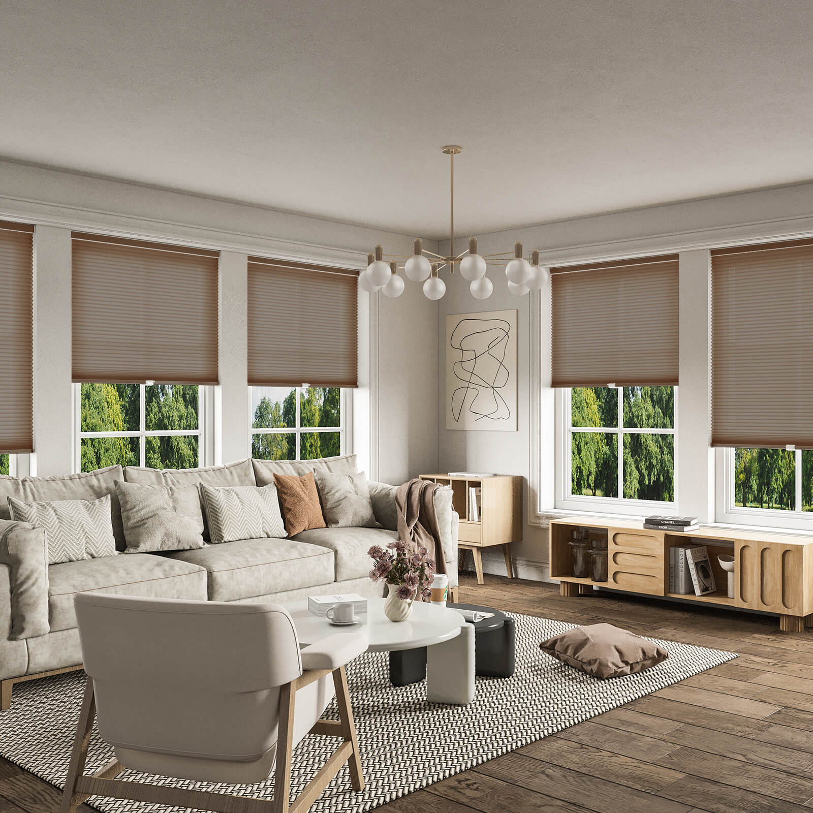 Keego Express Double Cell Honeycomb Cellular Shades Cordless Aluminium Rail