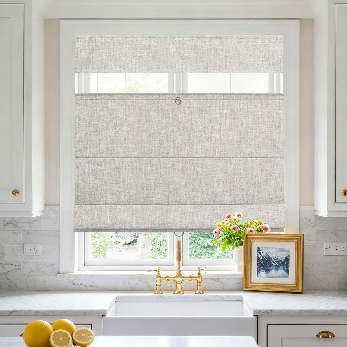 Keego Blackout Flocking Top Down Bottom Up Roman Shades | Keego Blinds