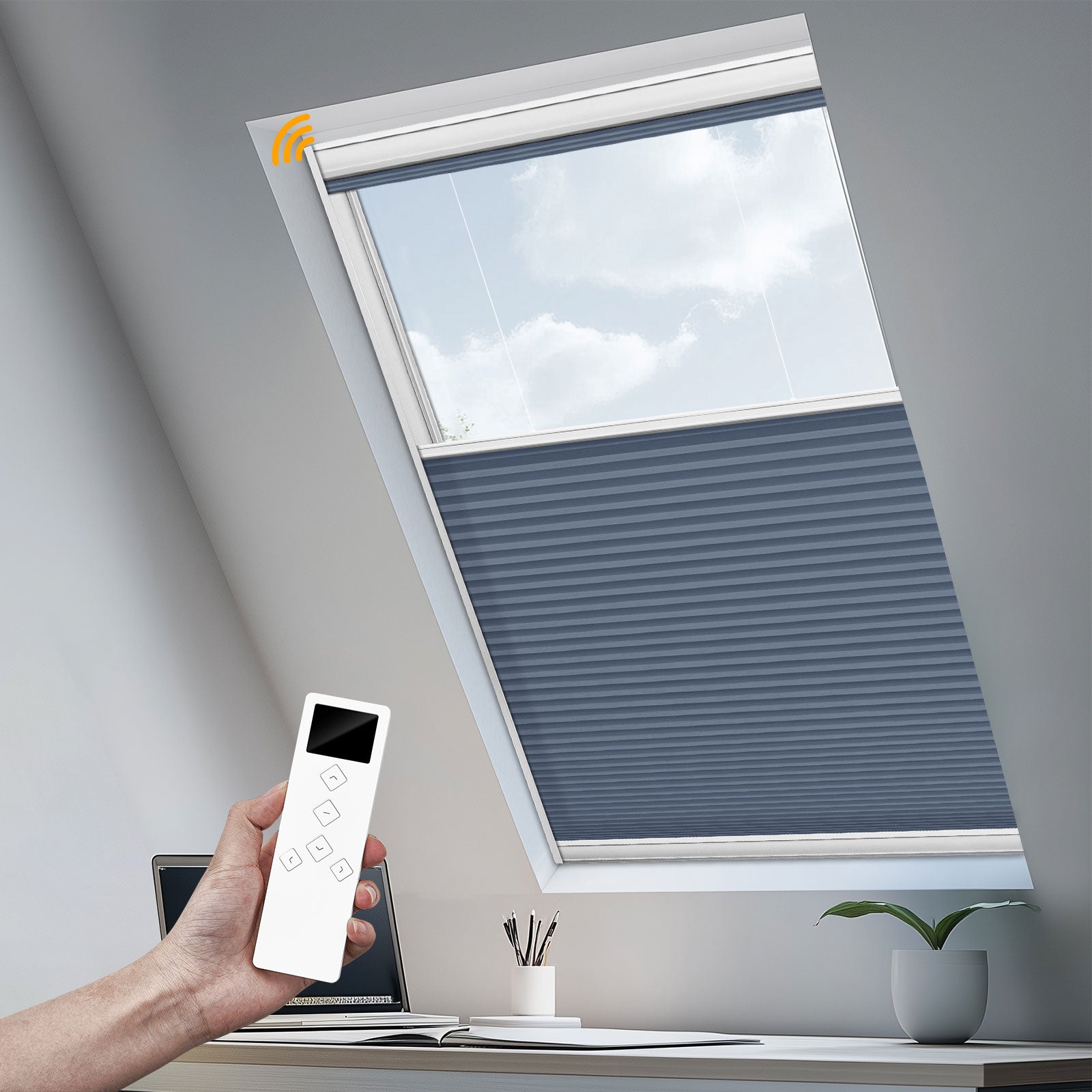 Keego Express 9/16" Motorized Skylight Cellular Shades