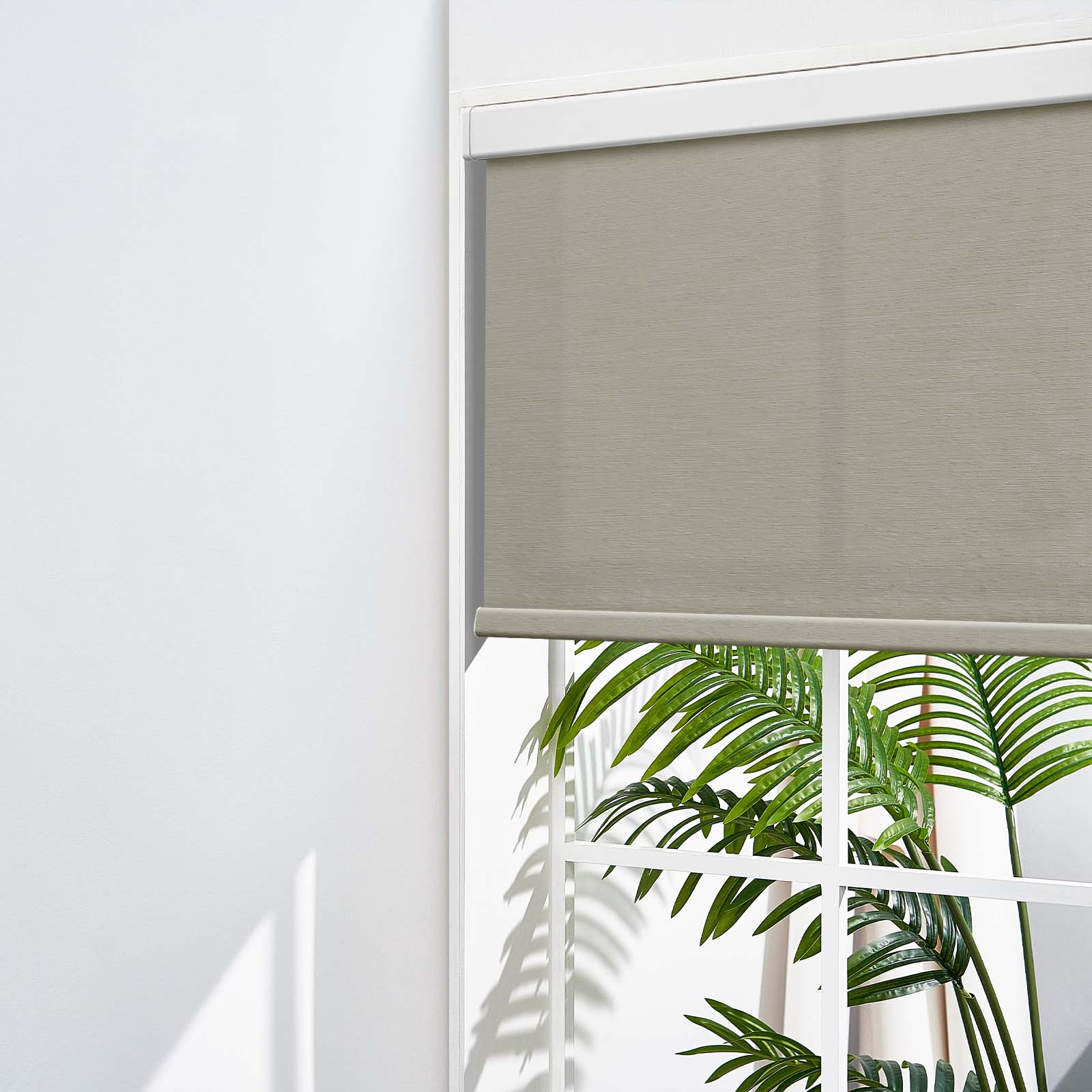 Keego MicroDim roller blinds with metal valances Mocha-44-5747