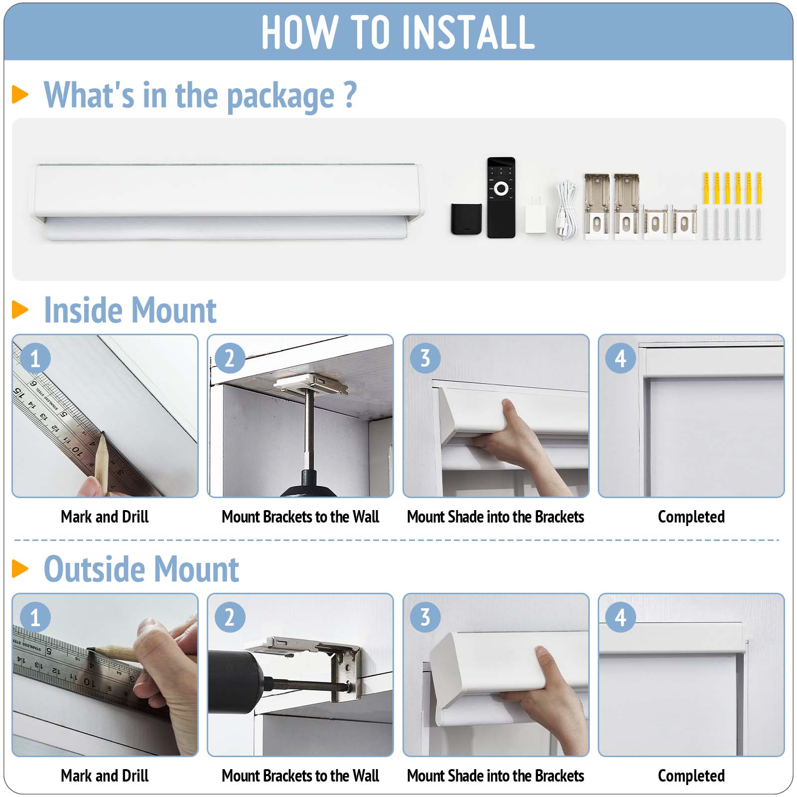 Keego MicroDim electric roller blinds HOW TO INSTALL Beige-22-5747