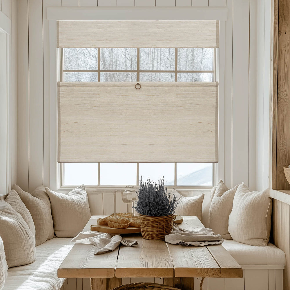 Woven Fabric Top-Down Bottom-Up Roman Shades No Lining | Keego Blinds