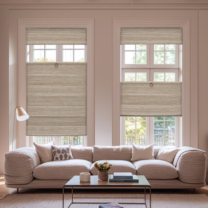 Keego Natural Fabric Roman Shades Cordless, TopDown BottomUp