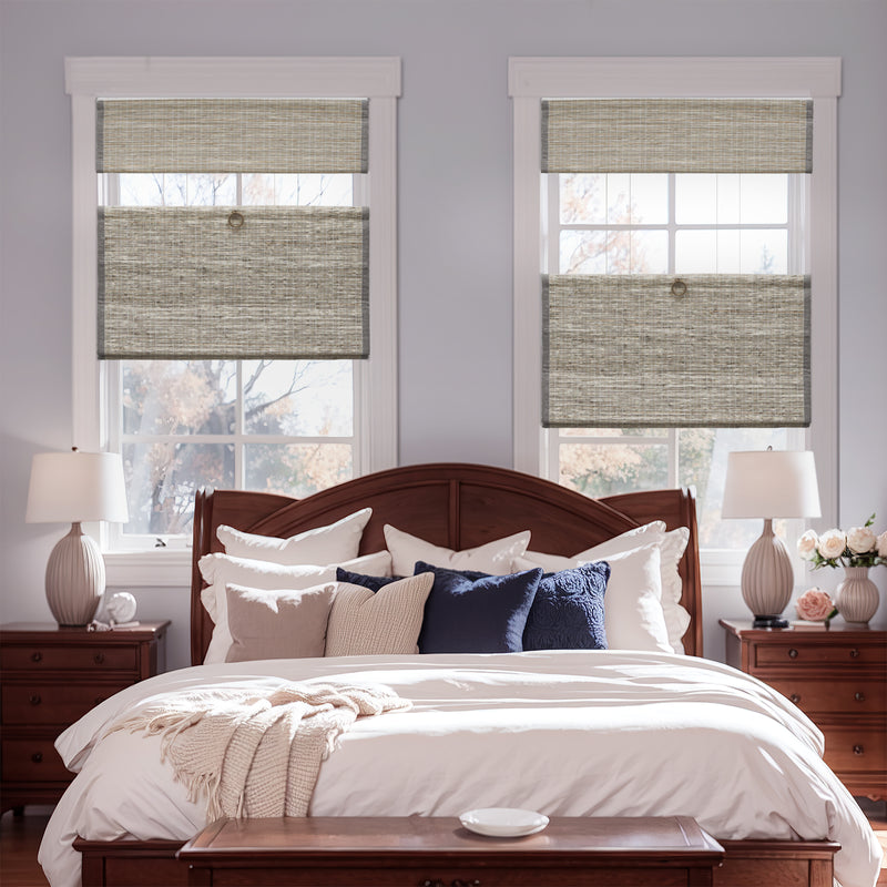 Keego Natural Fabric Roman Shades Cordless, TopDown BottomUp