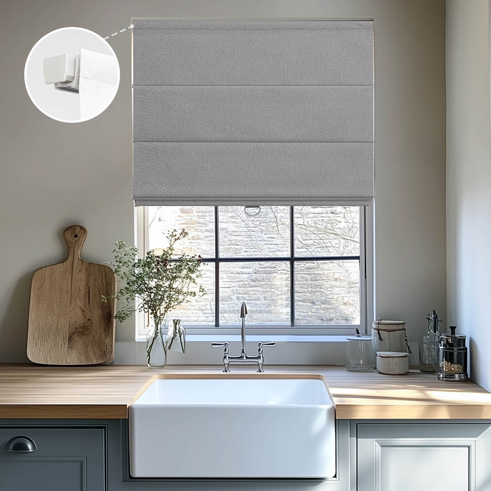No-Drill 100% Blackout Cordless Roman Shades | Keego Blinds