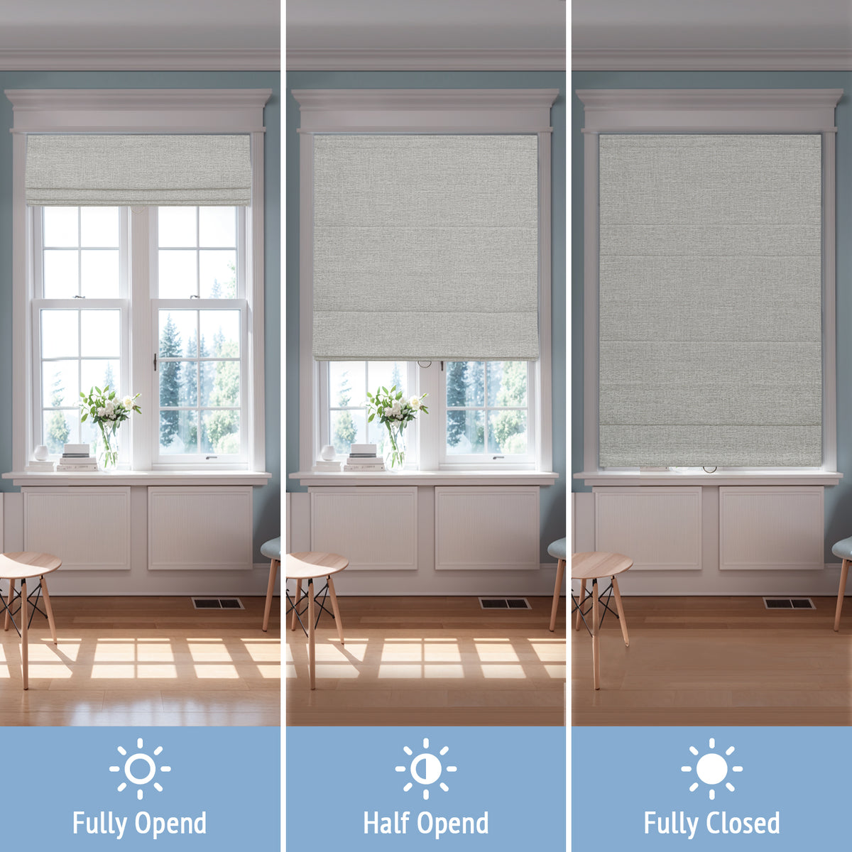 No-Drill 100% Blackout Cordless Roman Shades | Keego Blinds