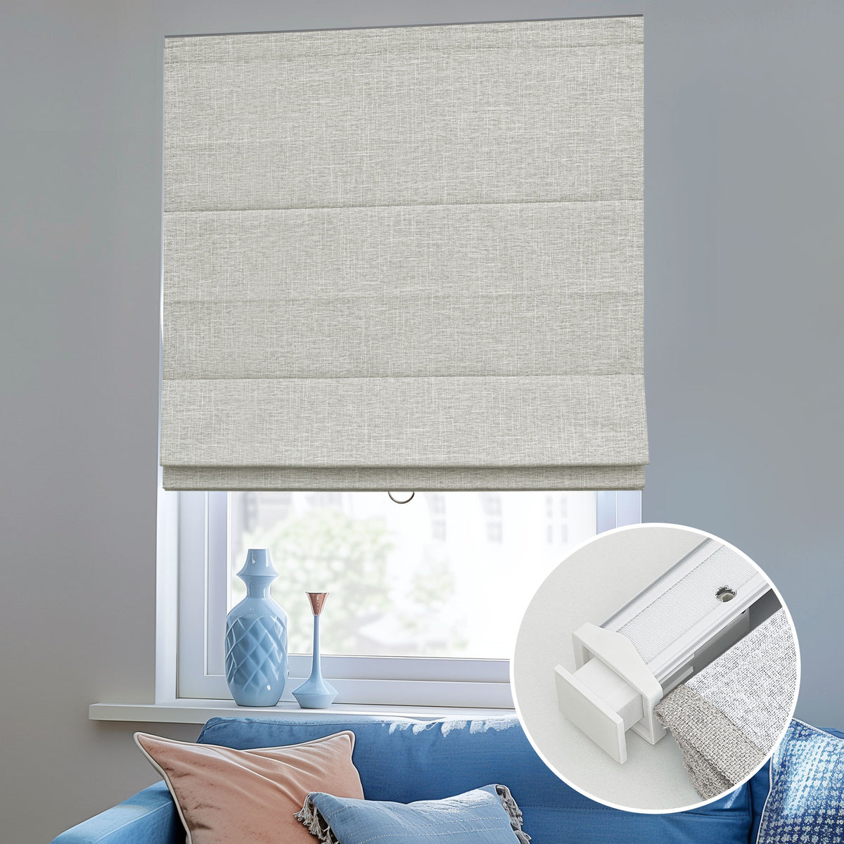 No-Drill 100% Blackout Cordless Roman Shades | Keego Blinds