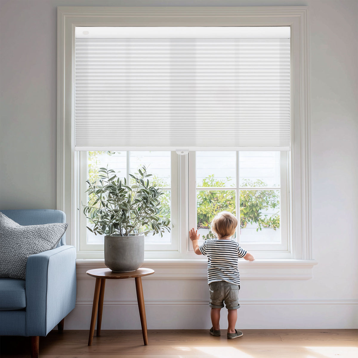Keego Extra-Wide No-Drill Cellular Shades – Blackout, Top-Down‑Bottom-Up