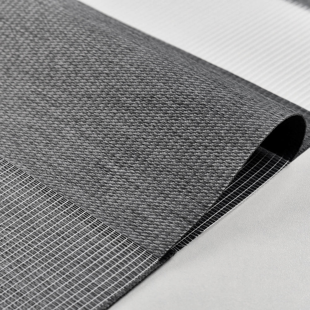 No-Drill Imitation Linen Motorized Zebra Shades | Keego Blinds