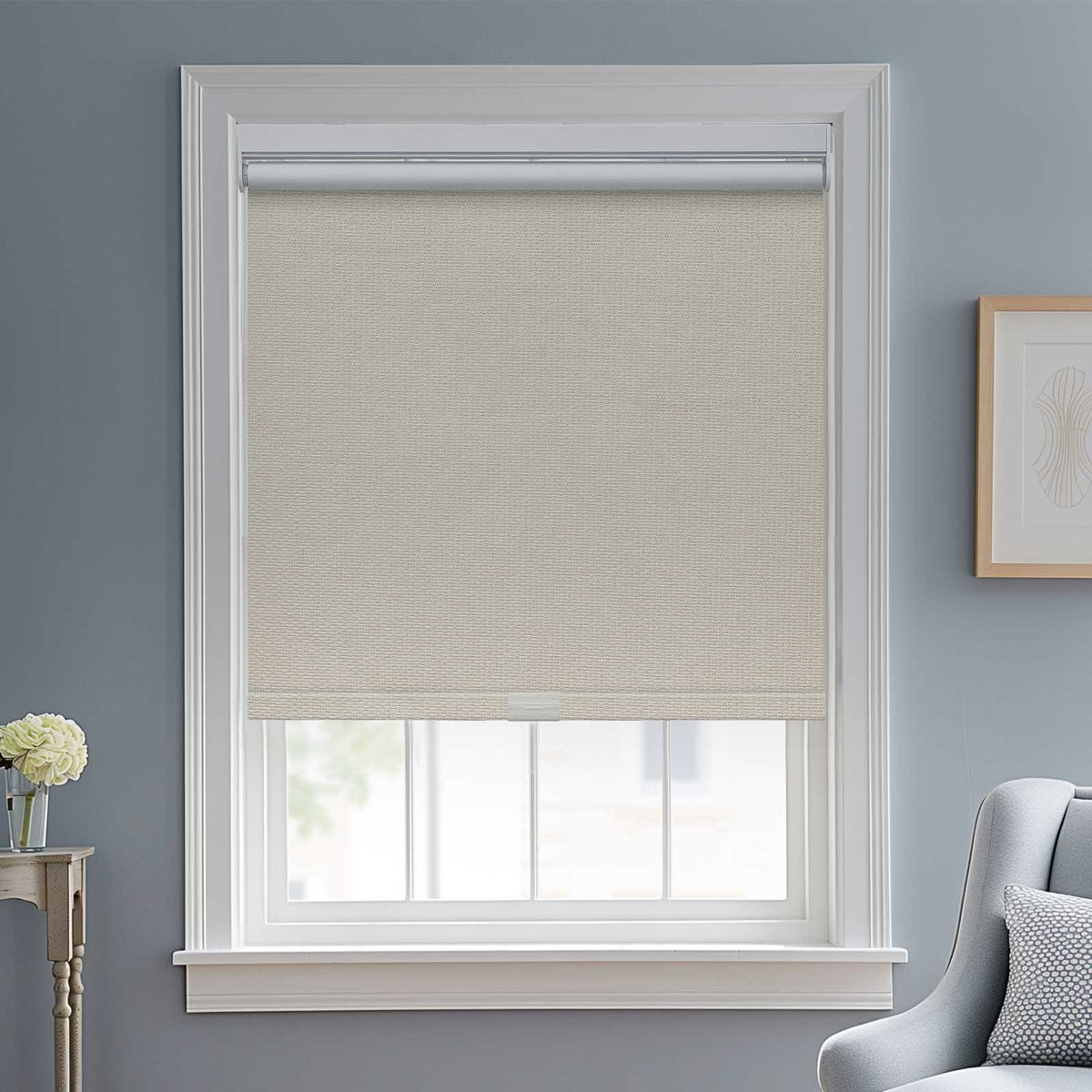 No Drill Roller Shades Cordless Wrapped Bottom Rail | Keego Blinds
