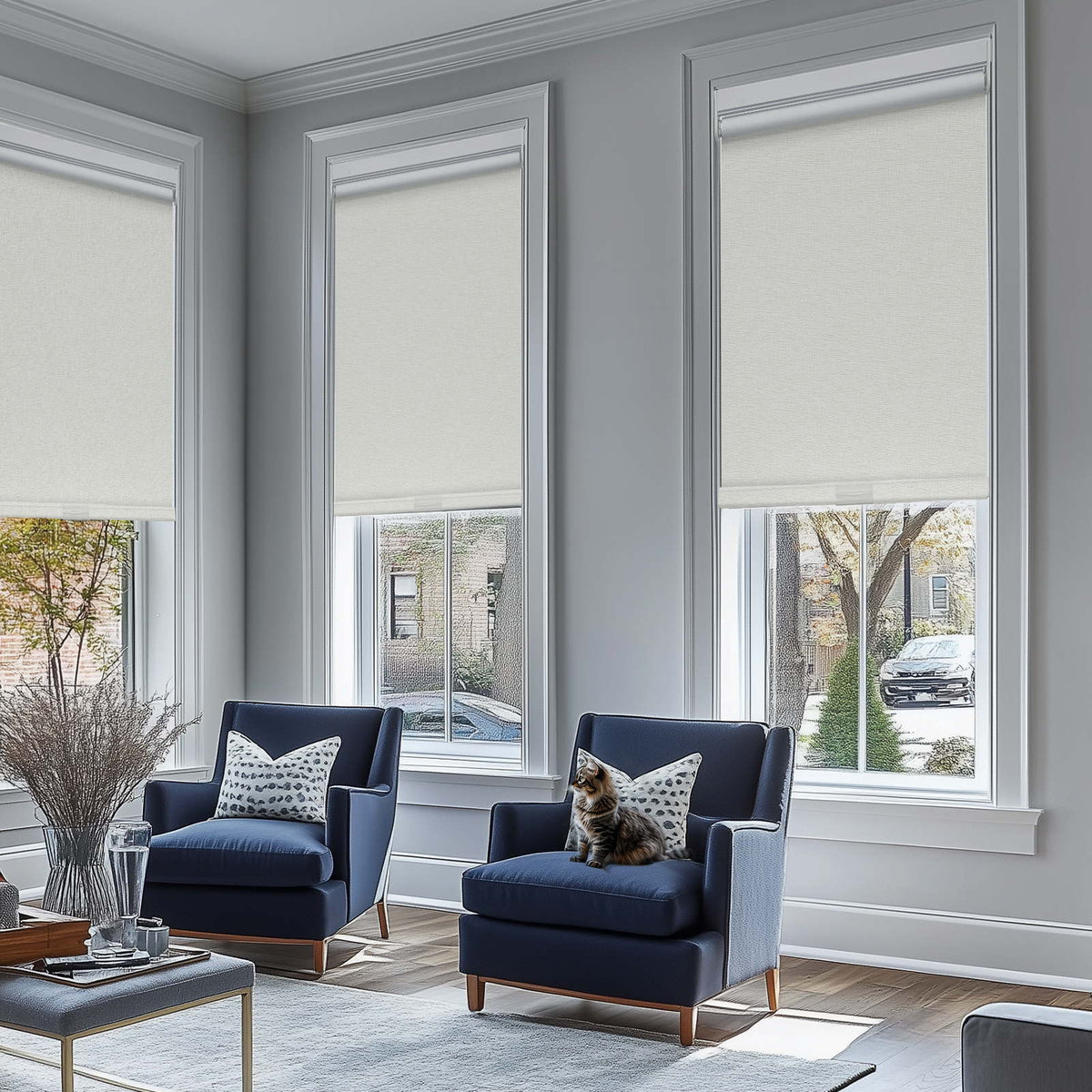 No Drill Roller Shades Cordless Wrapped Bottom Rail | Keego Blinds