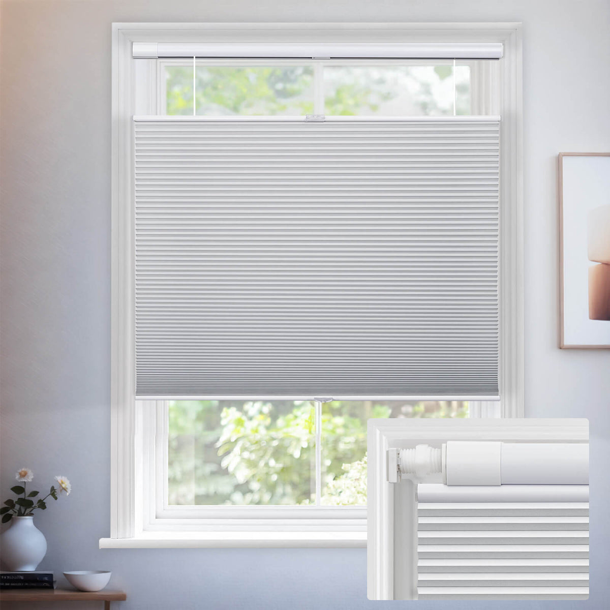 Keego Premium No Drill Top Down Bottom Up Cellular Shades Cordless